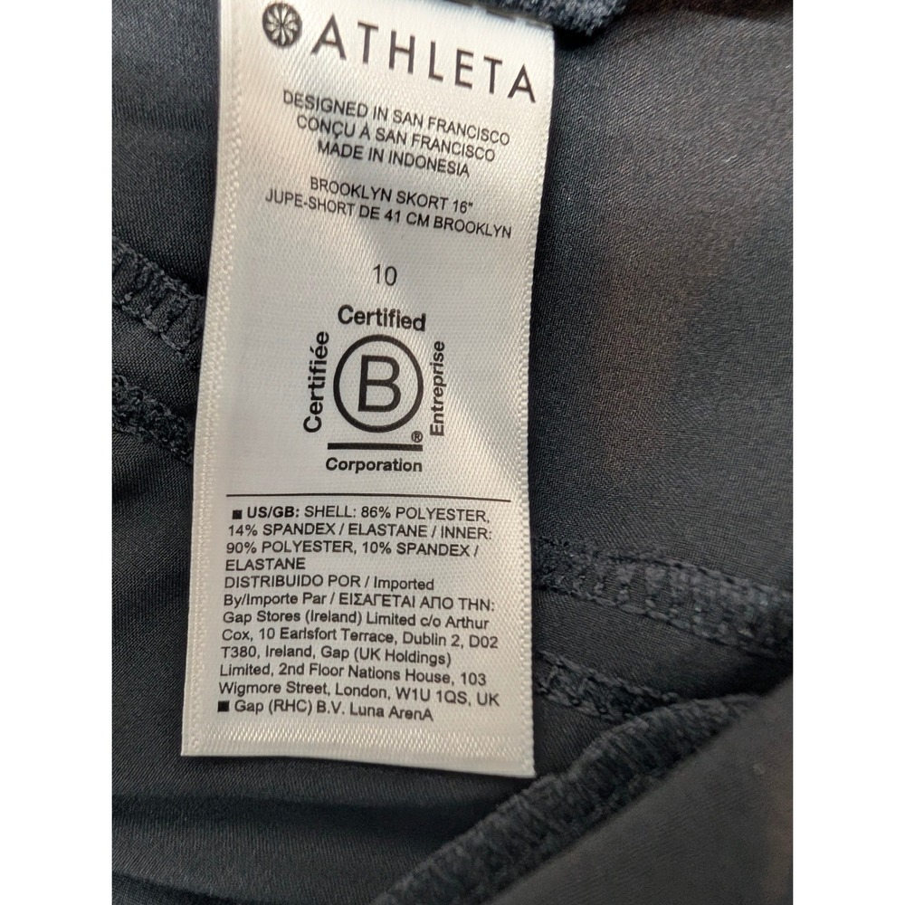 Athleta Brooklyn Skort Womens Size 10 Black Active Travel Golf Skirt Athletic - Picture 9 of 11